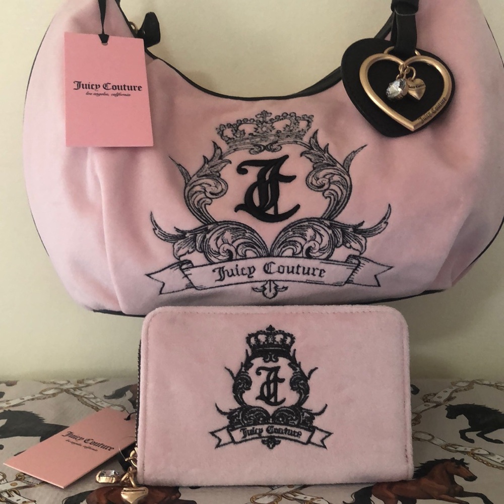 NWT Juicy  Couture Pink Clay Need More Juicy Hobo w/ Matching Wallet